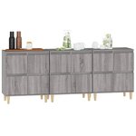 vidaXL Buffets 3 Pièces sonoma gris 60x35x70 cm bois d'ingénierie