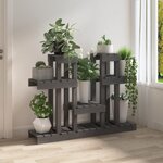 vidaXL Support à plantes Gris 104 5x25x77 5 cm Bois massif de pin
