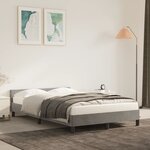 vidaXL Cadre de lit sans matelas gris clair 120x190 cm velours