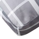vidaXL Coussins de palette lot de 2 motif à carreaux gris tissu
