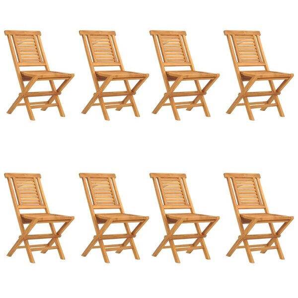 vidaXL Chaises de jardin pliantes lot de 8 47x63x90cm bois massif teck