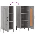 vidaXL Buffet Sonoma gris 34 5x34x90 cm Bois d'ingénierie