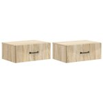 vidaXL Cabinet de chevet mural 2 Pièces Chêne Sonoma 49 x 34 5 x 20 cm