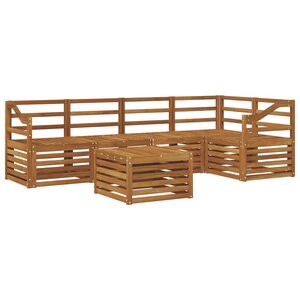 vidaXL Ensemble de canapés d'extérieur 6 pc Naturel Polyester