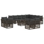 vidaXL Ensemble de canapé de jardin 13 pc Gris polyrotin