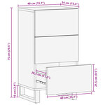 vidaXL Buffet 40x34x75 cm bois massif de manguier