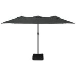 vidaXL Parasol de jardin à double tête avec LED anthracite 449x265 cm