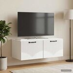 vidaXL Meuble TV mural Montage mural Blanc brillant 78 5 x 41 x 30 cm