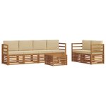 vidaXL Ensemble de canapés d'extérieur 7 pc Naturel et Beige