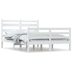 vidaXL Cadre de lit Bois de pin massif 140x200 cm Blanc