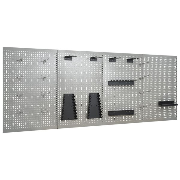 vidaXL Panneaux perforés muraux 4 Pièces 40x58 cm Acier