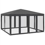 vidaXL Tente de fête avec 8 parois latérales en maille anthracite 4x4m