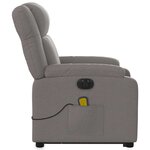 vidaXL Fauteuil inclinable de massage électrique Taupe Tissu