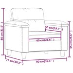 vidaXL Fauteuil gris clair 60 cm tissu microfibre