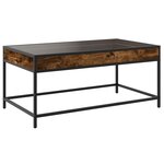 vidaXL Table basse avec LED infini chêne fumé 90x50x41 cm
