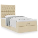 vidaXL Cadre de lit ottoman avec matelas crème 90x190 cm tissu