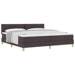 vidaXL Lit à ressorts avec coussin Marron foncé 200 x 200 cm tissu