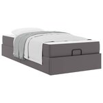 vidaXL Cadre de lit avec matelas Gris 90 x 190 cm Faux cuir