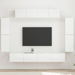 vidaXL Meuble TV 8 Pièces Blanc brillant