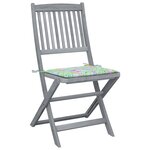 vidaXL Chaises pliables d'extérieur 6 Pièces avec coussins Bois d'acacia