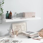 vidaXL Étagère murale flottante Blanc brillant 80x23 5x3 8 cm MDF