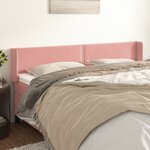 vidaXL Tête de lit avec oreilles Rose 183x16x78/88 cm Velours