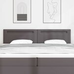 vidaXL Tête de lit LED Gris 200 cm Cuir synthétique