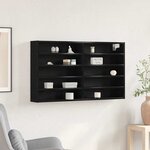 vidaXL Cabinet d'Affichage avec étagère Chêne noir 100 x 15 x 58 cm