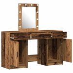 vidaXL Table de Toilette avec tiroir 3 Pièces Marron 50 x 41 x 135 cm