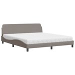 vidaXL Lit avec matelas Dover taupe 180x200 cm tissu