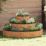 vidaXL Cache-pot de jardin Marron 120 x 120 x 20 cm Acier Corten