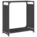 vidaXL Portant de bois chauffage noir 60x28x65 cm