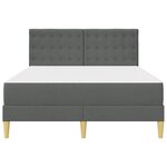 vidaXL Cadre de lit avec matelas Gris foncé 140 x 190 cm tissu
