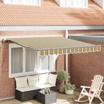 vidaXL Auvent rétractable automatique vert et jaune 300x250 cm