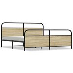 vidaXL Cadre de lit en métal sans matelas chêne sonoma 193x203 cm