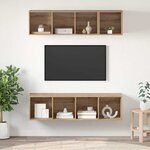 vidaXL Ensemble de meubles TV 3 Pièces chêne artisanal Bois d'ingénierie
