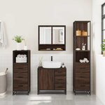 vidaXL Ensemble de meubles de salle de bain 4 Pièces chêne marron
