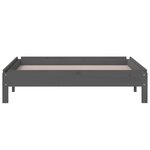 vidaXL Lit empilable sans matelas gris 75x190 cm bois de pin massif