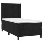 vidaXL Sommier à lattes de lit matelas et LED Noir 100x200 cm Velours