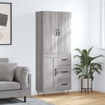 vidaXL Buffet haut Sonoma gris 69 5x34x180 cm Bois d'ingénierie