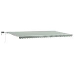 vidaXL Auvent Rétractable with Manuel 600 × 350 cm Vert et blanc