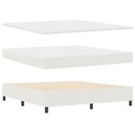 vidaXL Lit à ressort LED avec tête de lit Crème et Blanc 180 x 200 cm