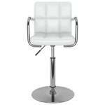vidaXL Tabouret de bar Blanc Similicuir