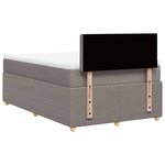 vidaXL Sommier à lattes de lit avec matelas Taupe 120x200 cm Tissu