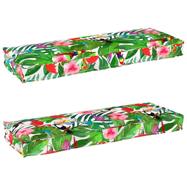 vidaXL Set de coussins de palette Floral 2 Pièces Jungle tropicale