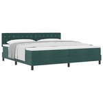 vidaXL Lit à ressorts avec matelas Vert foncé 200 x 200 cm Velours