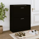vidaXL Armoire à chaussures Noir 63x24x81 cm Bois d'ingénierie