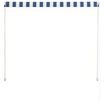 vidaXL Auvent rétractable 150x150 cm Bleu et blanc
