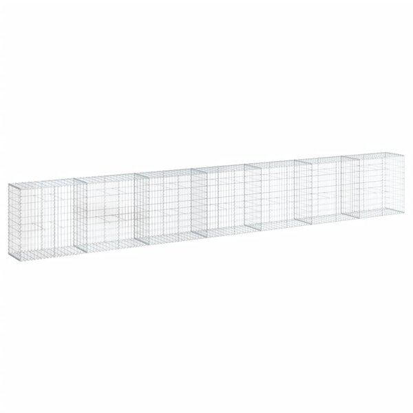 vidaXL Panier gabion avec couvercle 700x50x100 cm fer galvanisé