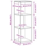 Armoire d'angle vidaXL noir chêne 33x33x100 cm en bois d'ingénierie